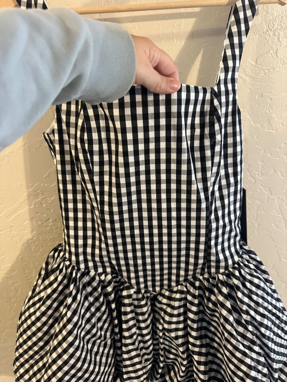 NWT Fashion Nova Luxe Austin Poplin Black & White Gingham Milkmaid Mini Dress - Picture 6 of 13